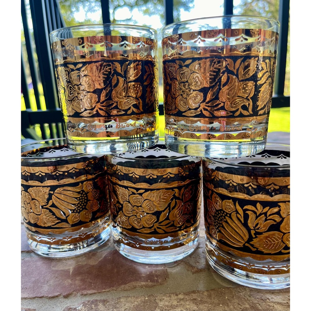 George Briard Black And Gold Whiskey Glasses - Picture 3 of 8